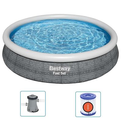 Bestway Swimmingpool Set | Rund | Gartenpool | Swimmingpool | m. Pumpe | 5.377 L