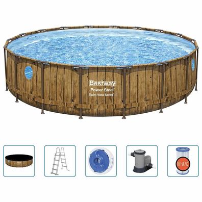 Bestway | Power Steel | Swimmingpool Set | Gartenpool | m. Zubehör | 23.062 L