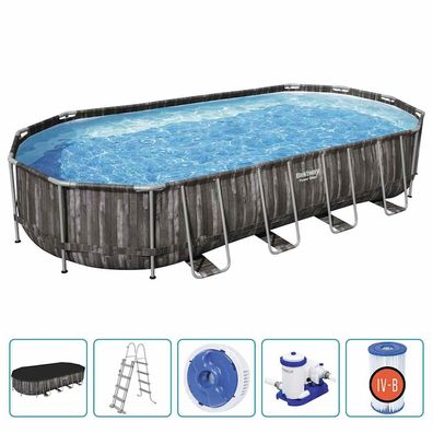 Bestway Swimmingpool Set | Oval | Swimmingpool m. Pumpe | Gartenpool | 25.495 L