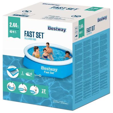 Bestway | Swimmingpool | Aufblasbar | Fast Set | Familienpool | Gartenpool