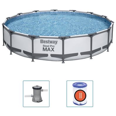 Bestway | Steel Pro MAX | Gartenpool-Set | Schwimmbecken inkl. Filter | 10.220 L