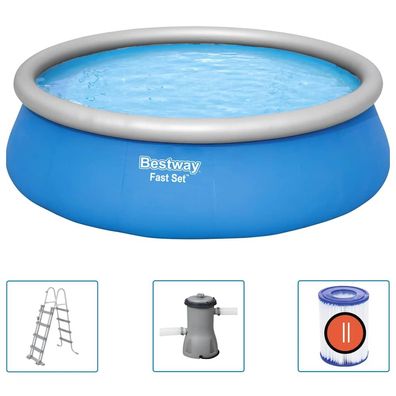 Bestway | Fast Set Pool-Set | Gartenpool inkl. Zubehör | Familienpool | 13.807 L