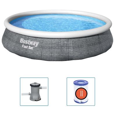 Bestway Fast Set | Pool-Set mit Pumpe | Gartenpool | Swimmingpool | 7.340 Liter