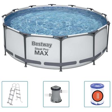 Bestway | Steel Pro MAX | Swimmingpool-Set | Aufstellpool | Zubehör | 9.150 Ltr