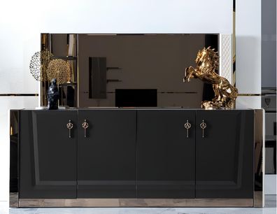 Möbel Gruppe Neu Set 2Tlg. Kommode Spiegel Kommoden Schrank Luxus Regal Konsole