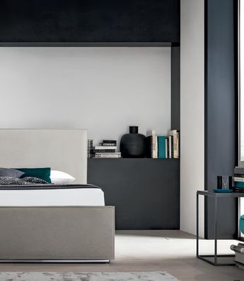 Italienische Möbel Design Bett Schlafzimmer Betten Leder Hotel Luxus Polster Neu