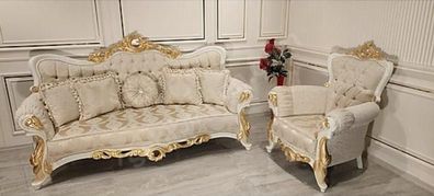 Dreisitzer Couch Polster Sofa Möbel Wohnzimmer Set Mit Anrichte 3Tlg