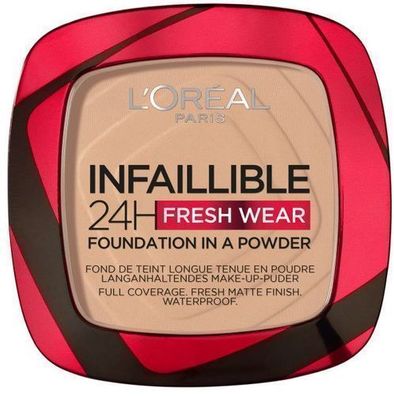 L'Oreal Paris Infaillible 24H Halt Frisch-Mattes Puder-Make-up 130 True Beige, 9