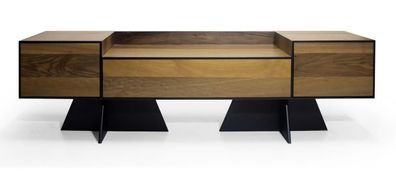 Brauner Tv-Ständer Edles Designer Lowboard Aus Holz Stilvolle Möbel Wohnzimmer