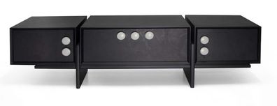 Designer Sideboard Luxuriöser Schwarzer Tv-Ständer Modernes Lowboard Wohnzimmer