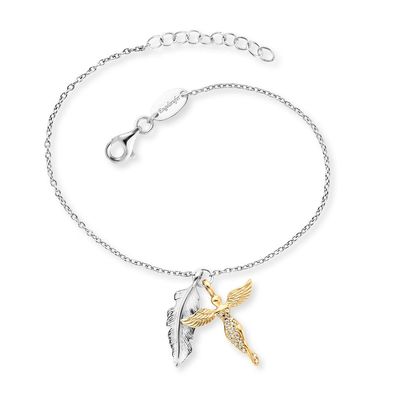 Engelsrufer Armband Engel Feder ERB-FEDER-ANGEL-BIG Silber gold plattiert