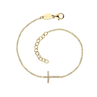 Engelsrufer Armband Kreuz ERB-LILCROSS-ZI-G Silber gold plattiert Zirkonia