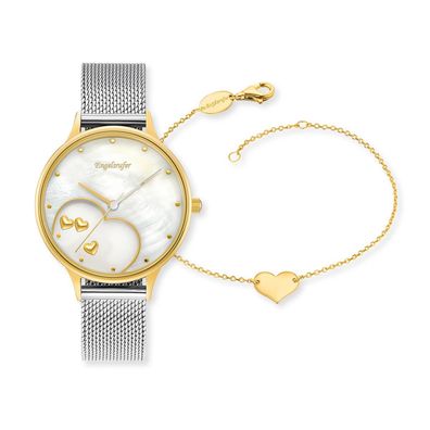 Engelsrufer Damenuhr Set ERWO-HEART-02 inkl. Herz Armband Edelstahl vergoldet