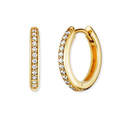 Engelsrufer Creolen ERE-LOLA-ZI-G-CR-16 Sterling Silber vergoldet mit Zirkonia