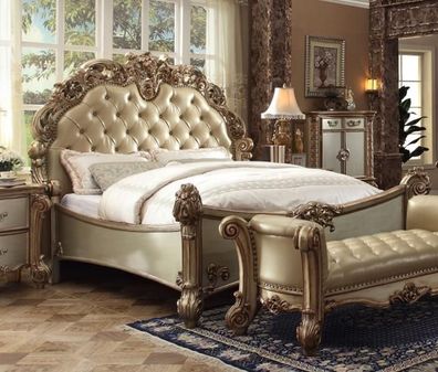 Luxus Schlafzimmer Komplett Bett Nachttische Klassische Möbel Barock