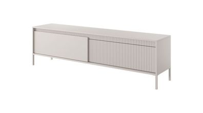 BETTSO RTV-Schrank TV-Tisch geriffelte Fronten SENSO 187 x 53 cm Beige