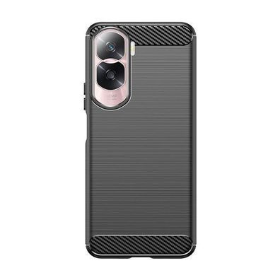 Silikon-Schutzhuelle Carbon Case fuer Honor 90 Lite - Schwarz