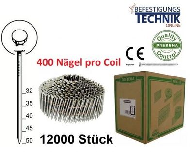 2,2x50mm Ring blank 16° Coilnägel konisch für Coilnagler Prebena 3GP-CNW50 MAX CN452S