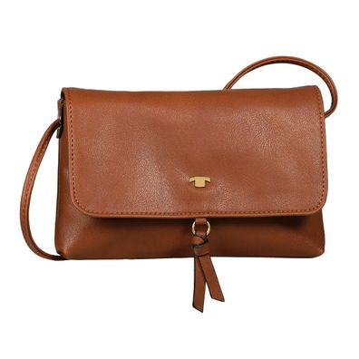 Tom Tailor LUNA, Flap bag S no zip, cognac