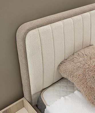 Polsterbett Elegant Nachttisch Stilvolles Design Komfortables Kinderzimmer Möbel
