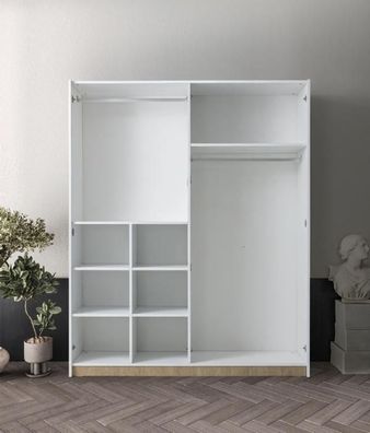 Kleiderschrank Spiegel Elegantes Design Weiß Stilvolle Kinderzimmer Gestaltung