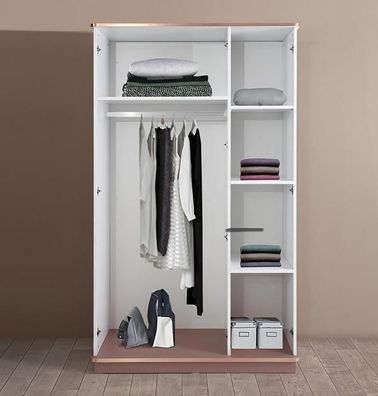 Kleiderschrank Weiß Mit Spiegel Und Modernen Akzenten Eleganter Stil Design