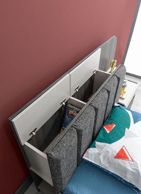 Kindermöbel Kinderbett Nachttisch Luxuriöser Modern Holz Hochwertig Möbel Grau