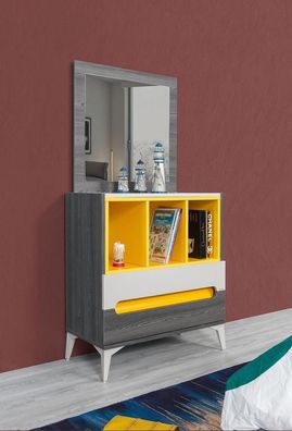Kommode Jugendzimmer Kommoden Grau Sideboard Holz Einrichtung Schlafzimmer