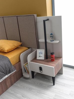 Kindermöbel Kinderbett Nachttisch Luxuriöser Holz Top-Qualität Möbel Braun