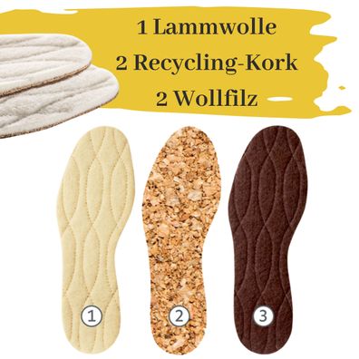 Pedag Keep Warm Kids - Wintersohle aus 100% Lammwolle mit Recycling-Kork und Wollfilz