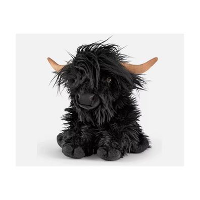 Living Nature Highland Cow 30 cm – schwarzes Kuscheltier ohne Sound Plüschtier
