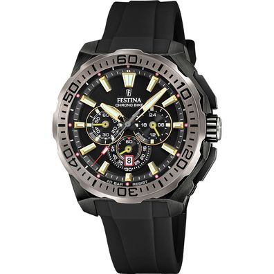 Festina Uhr 2025 Herren Chrono Bike F20726/3 Chronograph Schwarz, Goldfarben, Gelb