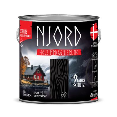 Holzschutz Holzimprägnierung (02) Polarnacht Wetterfest Holzlack 2,5L Schutzlack