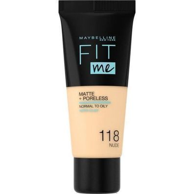 Maybelline Fit Me Mattierende Foundation 118 Nude, 30 ml