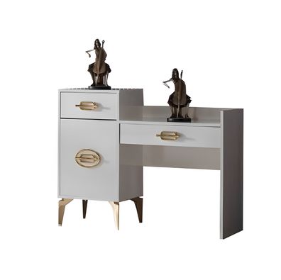 Schlafzimmer Set Schminktisch Mit Spiegel Kosmetiktisch Make-Up Tisch Weiß 2Tlg
