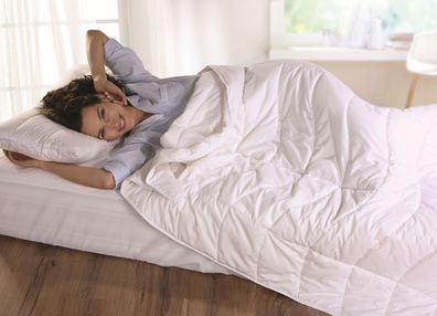 Leinen Sommerdecke 240x220 cm Sommerbett Steppbett Leichtbett 100% Natur leicht 900g