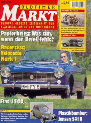 Oldtimer Markt 6 / 1994, Fiat 1500, BMW 335, Jensen 541 R, Citroen GS