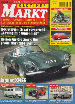 Oldtimer Markt 8 / 2006, Jaguar XKSS, Stoewer, Alfa Romeo, Moto Guzzi
