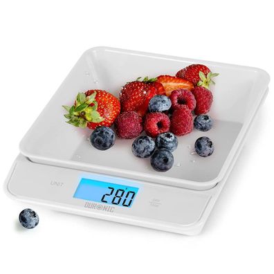Duronic KS100 WH Digitale Küchenwaage 5kg 1,2L Schüssel Tara-Funktion Feinwaage