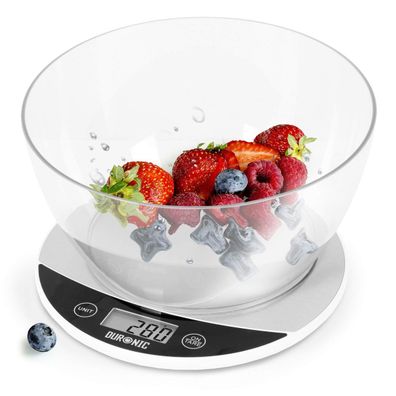 Duronic KS3000 Küchenwaage Digitalwaage 5kg mit 2L Schüssel Backwaage