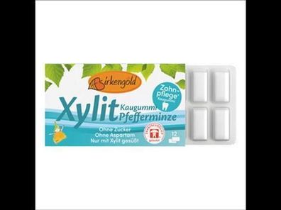 Birkengold 3x Birkengold Kaugummi Pfefferminze (12 Stück) 17g