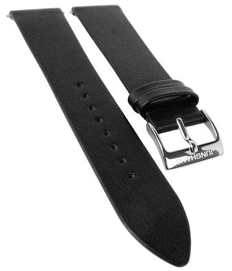 Junghans Chronoscope Uhrenarmband 21mm weiches Leder schwarz 041/4770