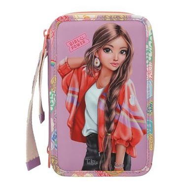 TOPModel Girl Power - Gefüllte 3-Fach Federtasche in Lila