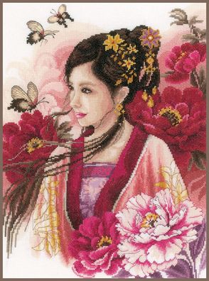 Lanarte PN-0170199 Asiatische Frau in Rosa Kreuzstichpackung