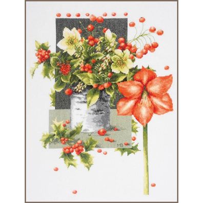 Lanarte PN-0201763 Zählmusterpackung Holly Jolly Amaryllis