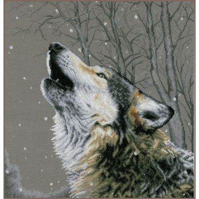 Lanarte PN-0202607 Zählmusterpackung Die Sterne anheulen Motiv Wolf
