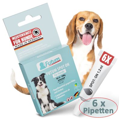 FUTUM 6x1,2ml Flohschutz und Zeckenschutz Spot-On für Hunde