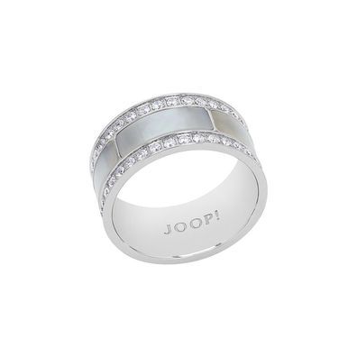 Joop! Damenring 2039780 Edelstahl, Perlmutt, Zirkonia Größe 60