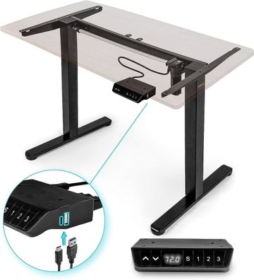 Duronic TM51 BK Höhenverstellbarer Schreibtisch elektrisch Tischgestell
