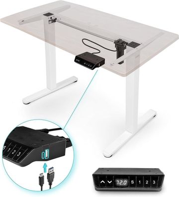 Duronic TM51 WE Höhenverstellbarer Schreibtisch elektrisch Tischgestell